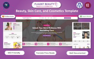 Flaunt Beauty - Beauty, Skin Care, and Cosmetics WooCommerce Elementor Template