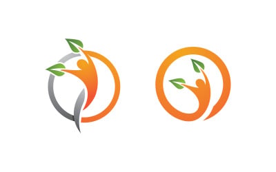 Healthy life Human fit sport logo sign illustration v.196