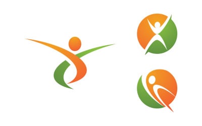 Healthy life Human fit sport logo sign illustration v.221