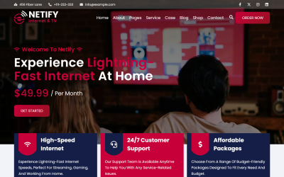 Netify - Internet, Cable Tv and Broadband Provider React Website Template