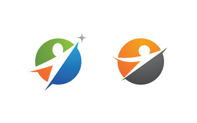 Zdrowe życie Ludzkie logo sportowe ilustracja v.199