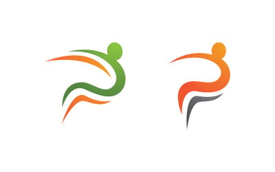 Healthy life Human fit sport logo sign illustration v.218