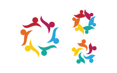 Human care adoption group network and social logo design vv.77