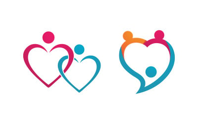 Human care adoption group network and social logo design vv.99