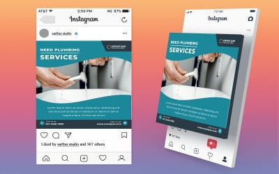 Editable Plumbing Business Social Media Banner PSD Template | Modern Layout and High Resolution