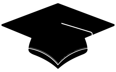 Traditional Graduation Hat isolated on transparent background