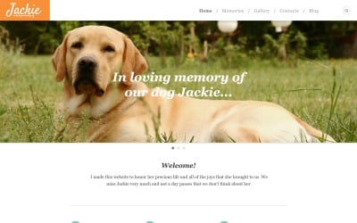 Modelo de site responsivo para cães