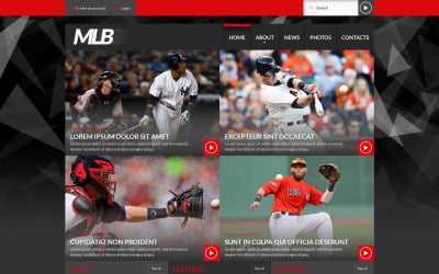 Plantilla de sitio web para portal de noticias de béisbol