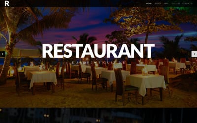 Plantilla de sitio web receptivo de restaurante europeo