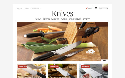 PrestaShop-tema för knivar