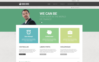 Responsivt WordPress-tema för finansiell rådgivare