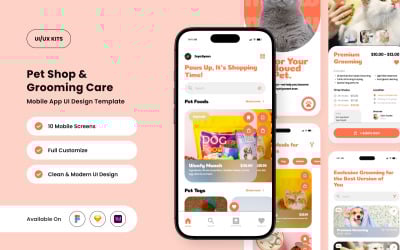 Faunix – Designmall för app för husdjurshälsa och pälsvård