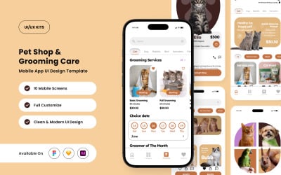 Fuzzy Twon – Pet Grooming App Design Template