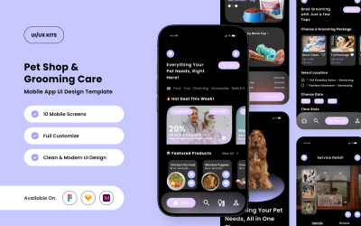 Meow Woof – Grooming App Design Template