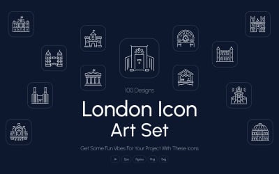 Modern London Icon Art Set