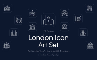 Moderne Londense icoonkunstset