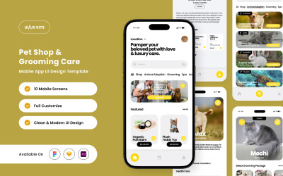 Pawte – Pet Grooming App Design Template