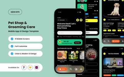 Petzie – Designmall för Pet Care App
