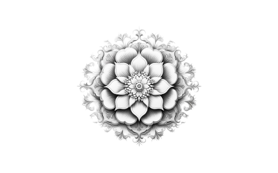 Aquarell-Blumenmandala mit transparentem Hintergrund