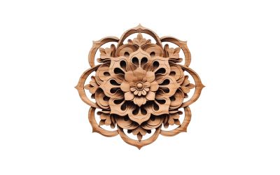 Brauner Mandala-Kunst-PNG-Hintergrund