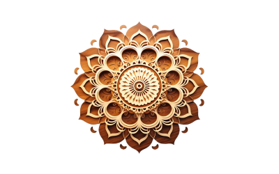 Brown mandala with transparent background