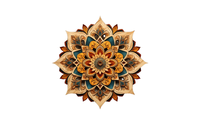 Buntes Blumenmandala mit transparentem Hintergrund