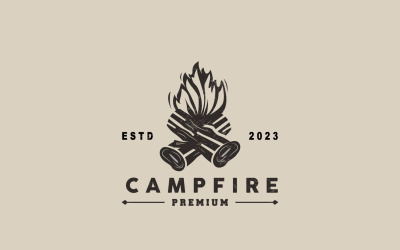 Campfire Logo Design Bonfire Vector V10