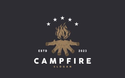 Campfire Logo Design Bonfire Vector V1
