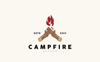 Campfire Logo Design Bonfire Vector V2