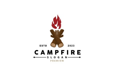 Campfire Logo Design Bonfire Vector V4