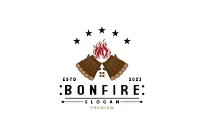 Campfire Logo Design Bonfire Vector V8