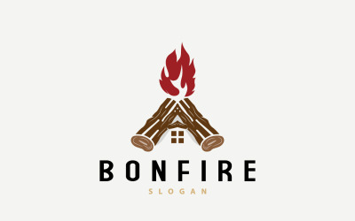 Diseño de logotipo de fogata Bonfire Vector V9
