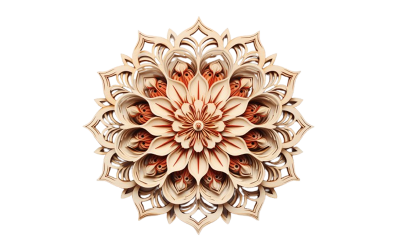 3d flower mandala with transparent background