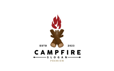 Lägereldslogotypdesign Bonfire Vector V4