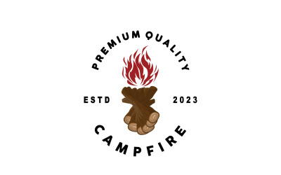 Lägereldslogotypdesign Bonfire Vector V6