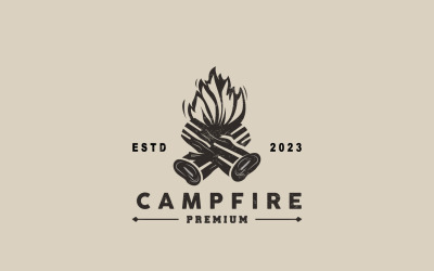 Projekt logo ogniska Bonfire Vector V10