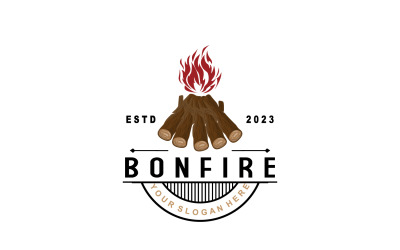 Projekt logo ogniska Bonfire Vector V5
