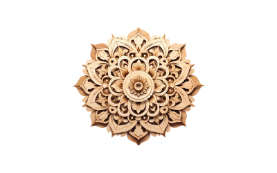 Round lace ornament with transparent background