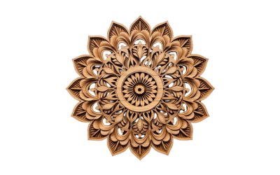 Round mandala with transparent background