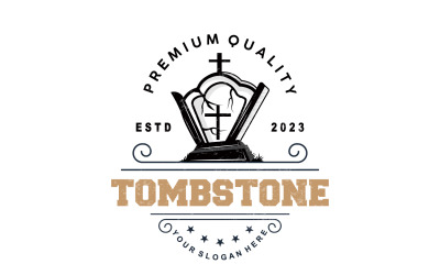 Tombstone Logo Tomb Cemetery Cross V10