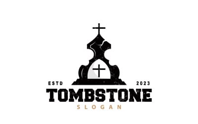 Tombstone Logo Tomb Cemetery Cross V11