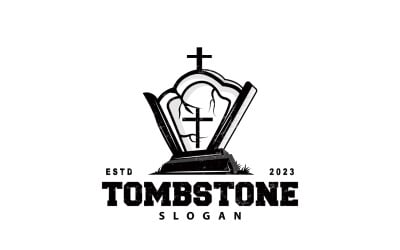 Tombstone Logo Tomb Cemetery Cross V9
