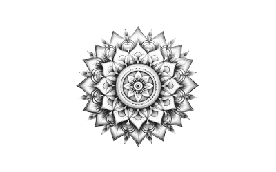Watercolor decorative ornament with transparent background