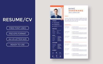 Clean resume curriculum template design