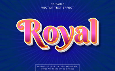 Efeito de texto editável Royal Luxury Cosmic 3D Vector