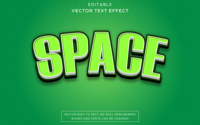 Efeito de texto editável verde claro 3D em relevo espacial Efeito de texto editável verde claro 3D em relevo vetorial
