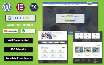 Elite Smile - WordPress Elementor-mall för tandläkare och tandkliniker