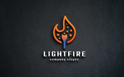 Fire Light - Burning Match Logo
