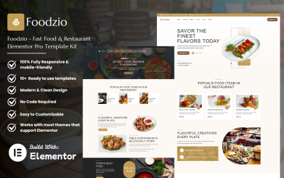 Foodzio - Fast Food & Restaurant Elementor Pro Template Kit