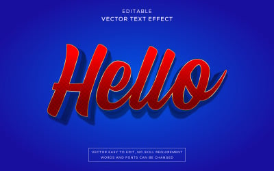 Hej rödguld lyxig vektor 3D-texteffekt Hej rödguld lyxig vektor 3D-texteffekt elegant